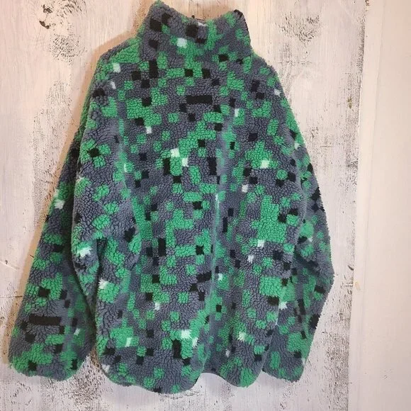 ZARA MAN NWT FW22 GRAY ABSTRACT PRINT FLEECE JACKET 3548/307 l-xl - Picture 7 of 13